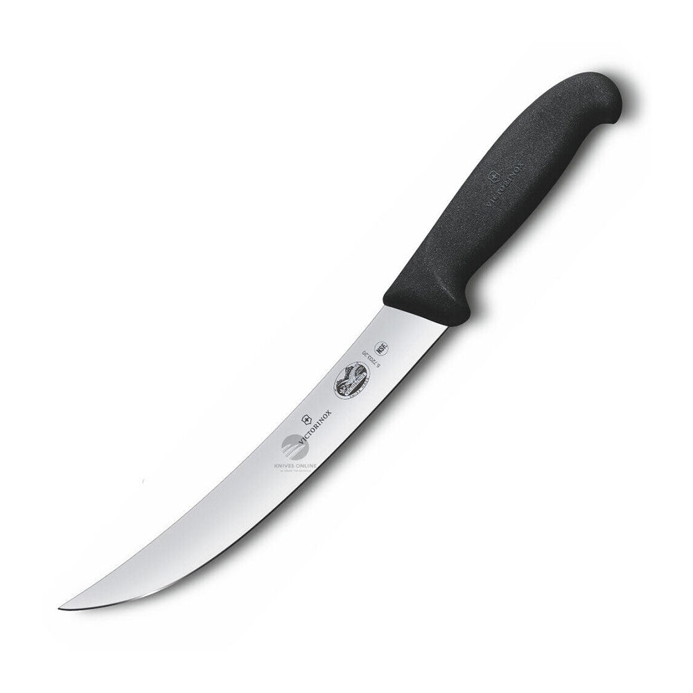 Cuchillo de ruptura de cuchilla estrecha curva de fibrox (negro)