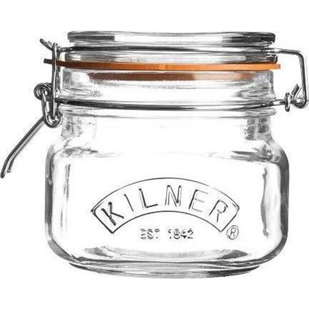 Jarner Kilner Clip Top Square Jar (Clear)