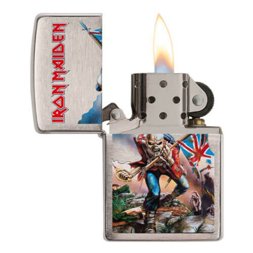 Zippo Brushed Chrome Iron Maiden Bottle Lighter