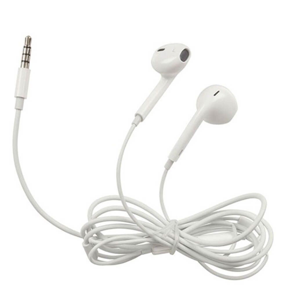 3.5mm Stereo Earphones w/ Microphone/Volume Control (White)