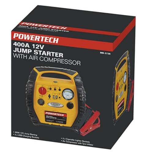 Jump Starter Pack w/ Air Comp & USB LED Light (12V 17Ah)