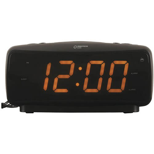 Compact Portable 240V Large Digital Alarm Clock AM/FM Radio