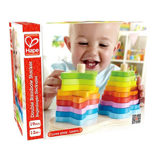 Hape Double Rainbow Stacker Toddler Wooden Toy