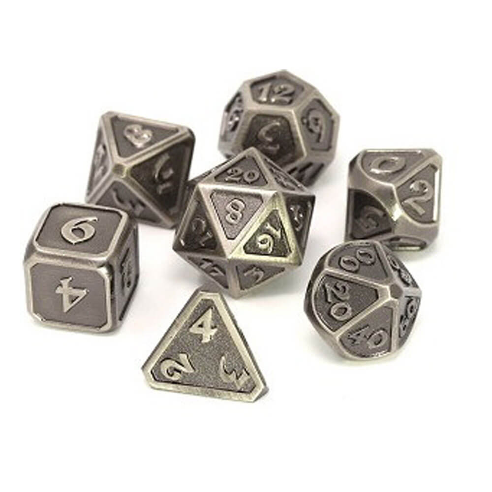 Dice Metal Set Polyhedral Mythica Battleworn