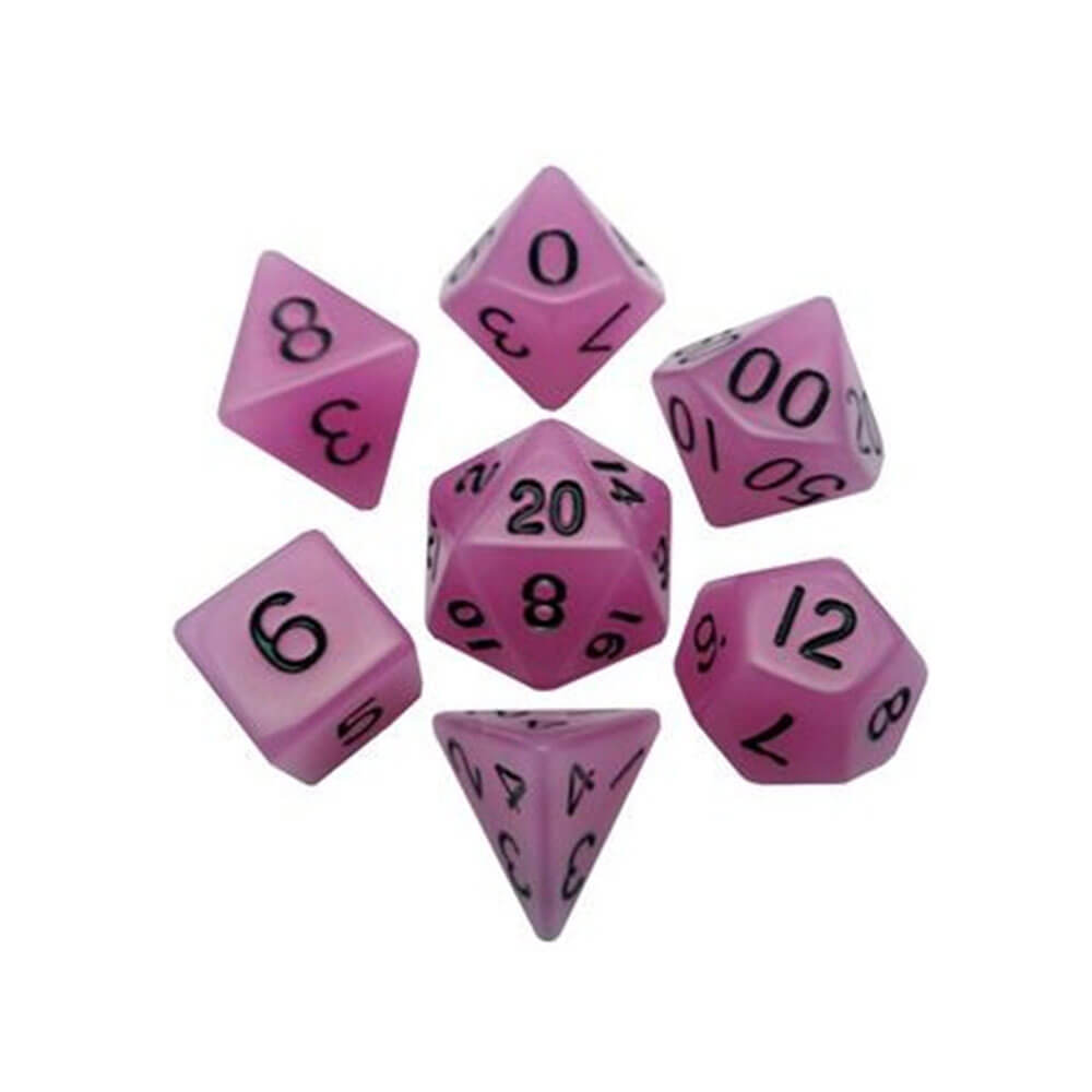 MDG acrílico DICE Set Glow en la oscuridad