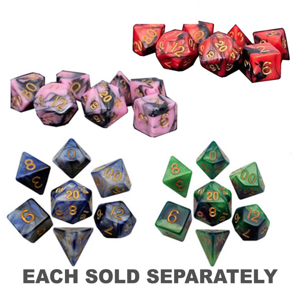 MDG Acrylic Dice Set (with Gold Numbers)