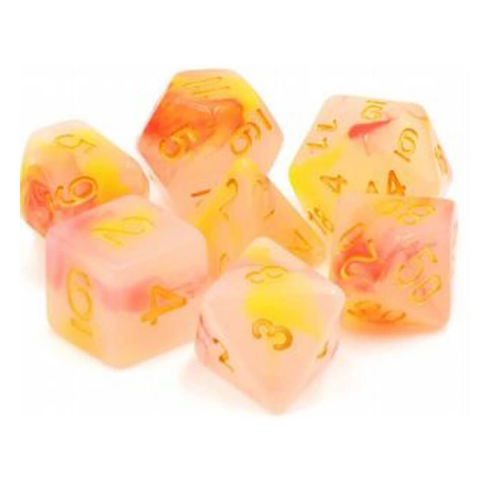 TMG Dice Shamrock Gold Blue/Green Jade Opaque (Set of 7)