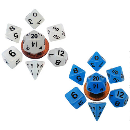 MDG Mini Glow Poly Dice Set (with Black No.)