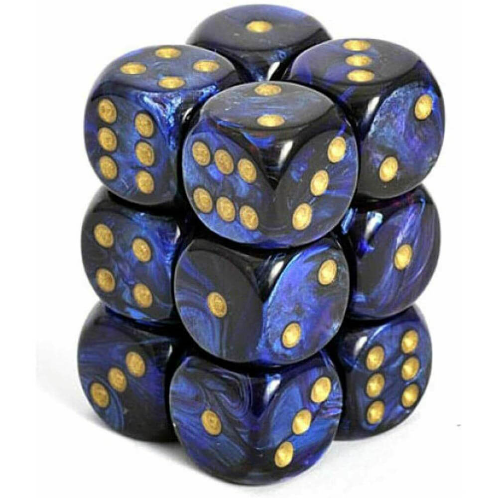 D6 Dice Scarab 16mm (12 dadi)