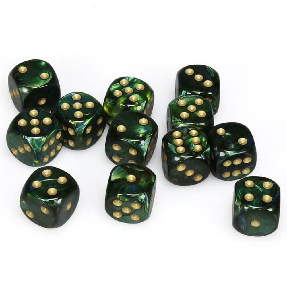 D6 Dice Scarab 16mm (12 dadi)