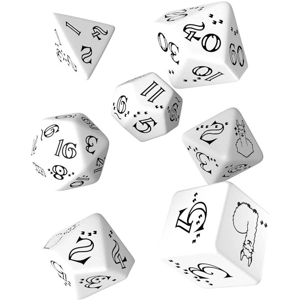 Bright Llama Dice Set (White & Black)