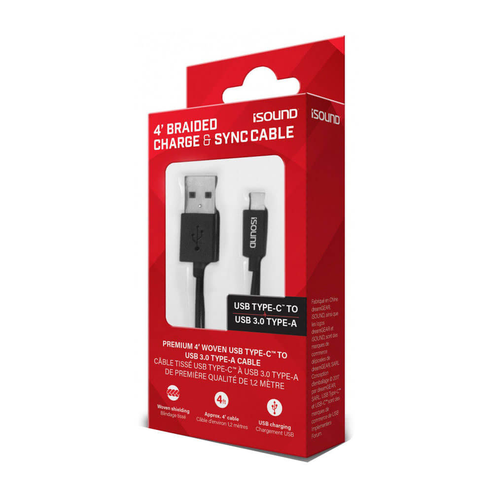 ISOUNUD USB-C Tracked Charge & Sync Cable (negro)