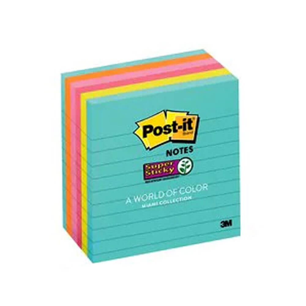 Notes super autocollantes bordées de post-it 6pk