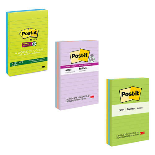 Post-it Notes 98x149mm Assorted (3pk)