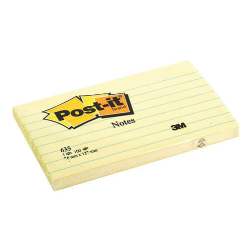 Post- It Notes Lined Yellow (12pk)