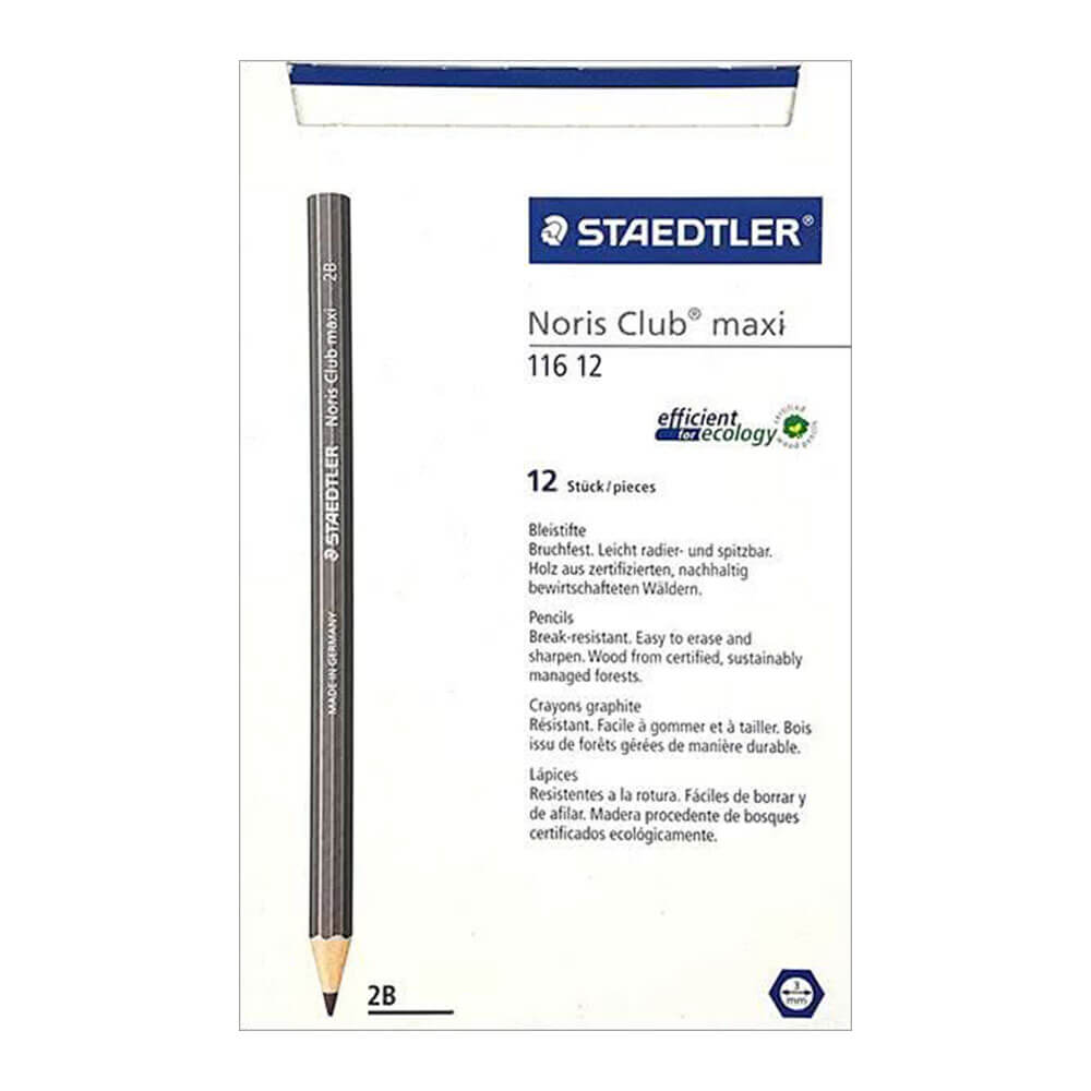 Lápis de chumbo de grafite maxi staedtler 12pk 116