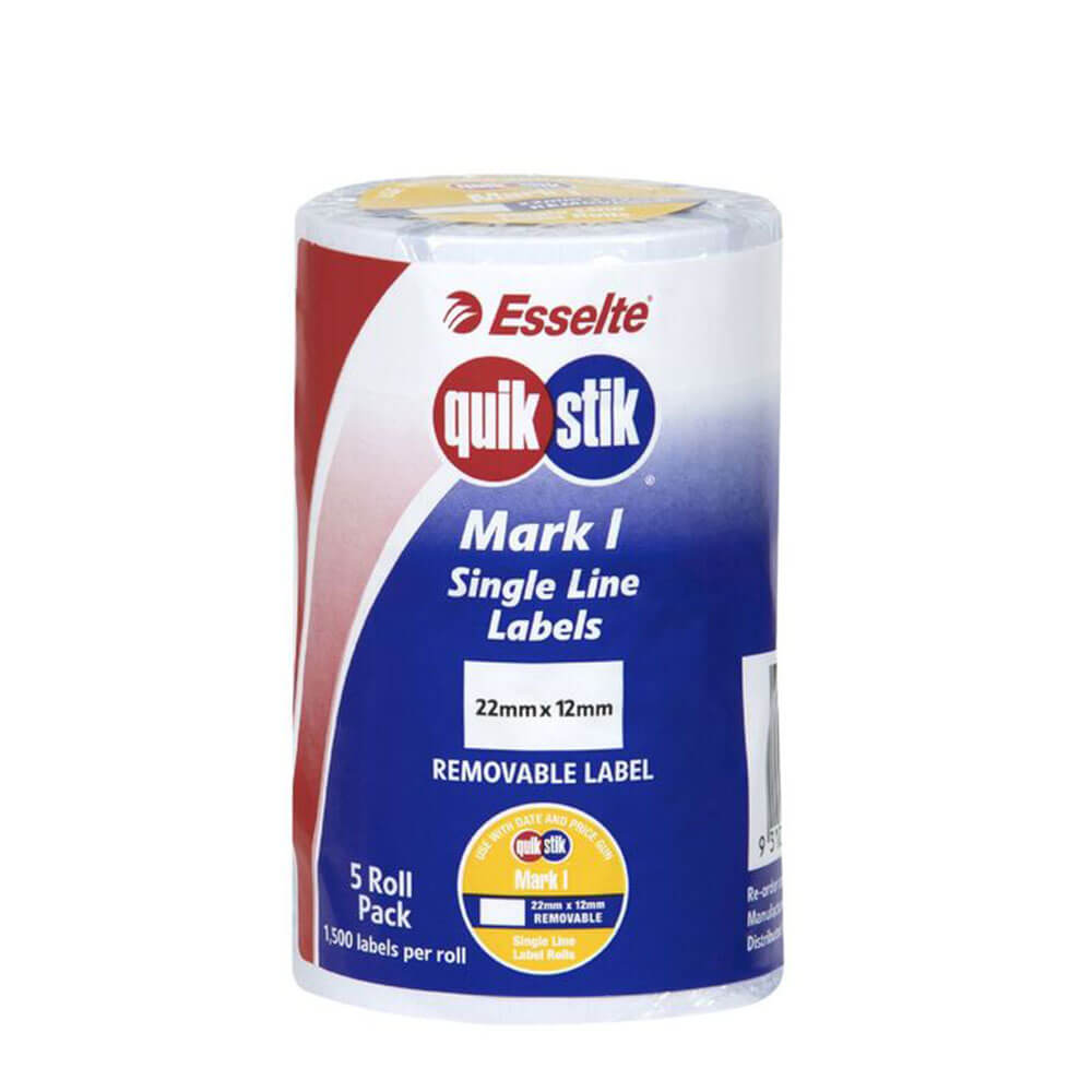 Quik Stik Mark aftagelig label Plain (5pk)