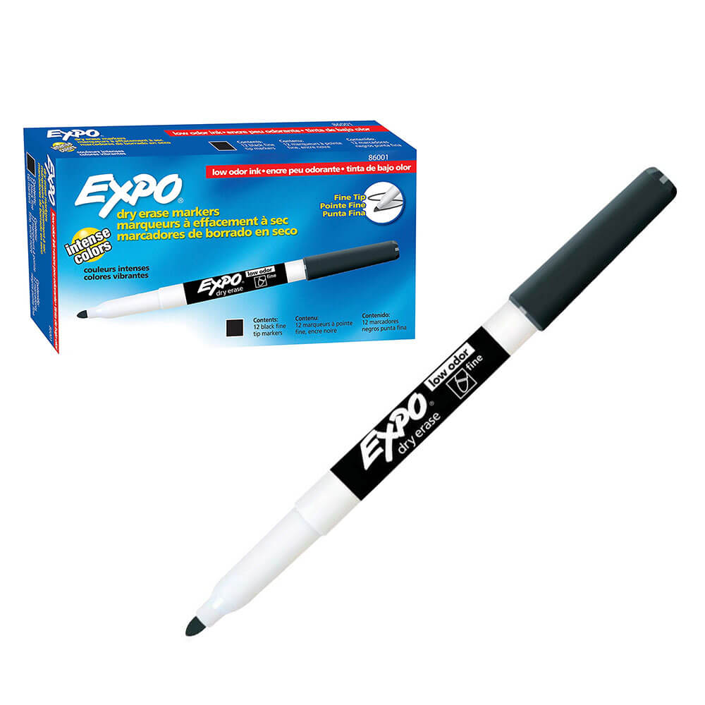 EXPO ERASE DRY FIN FINAL Bullet Marker 12pk