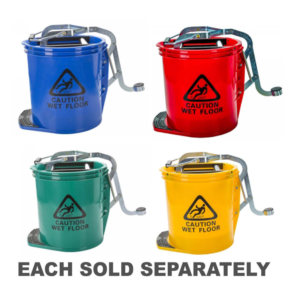 Cleanlink Heavy-duty Metal Wringer Mop Bucket 16L