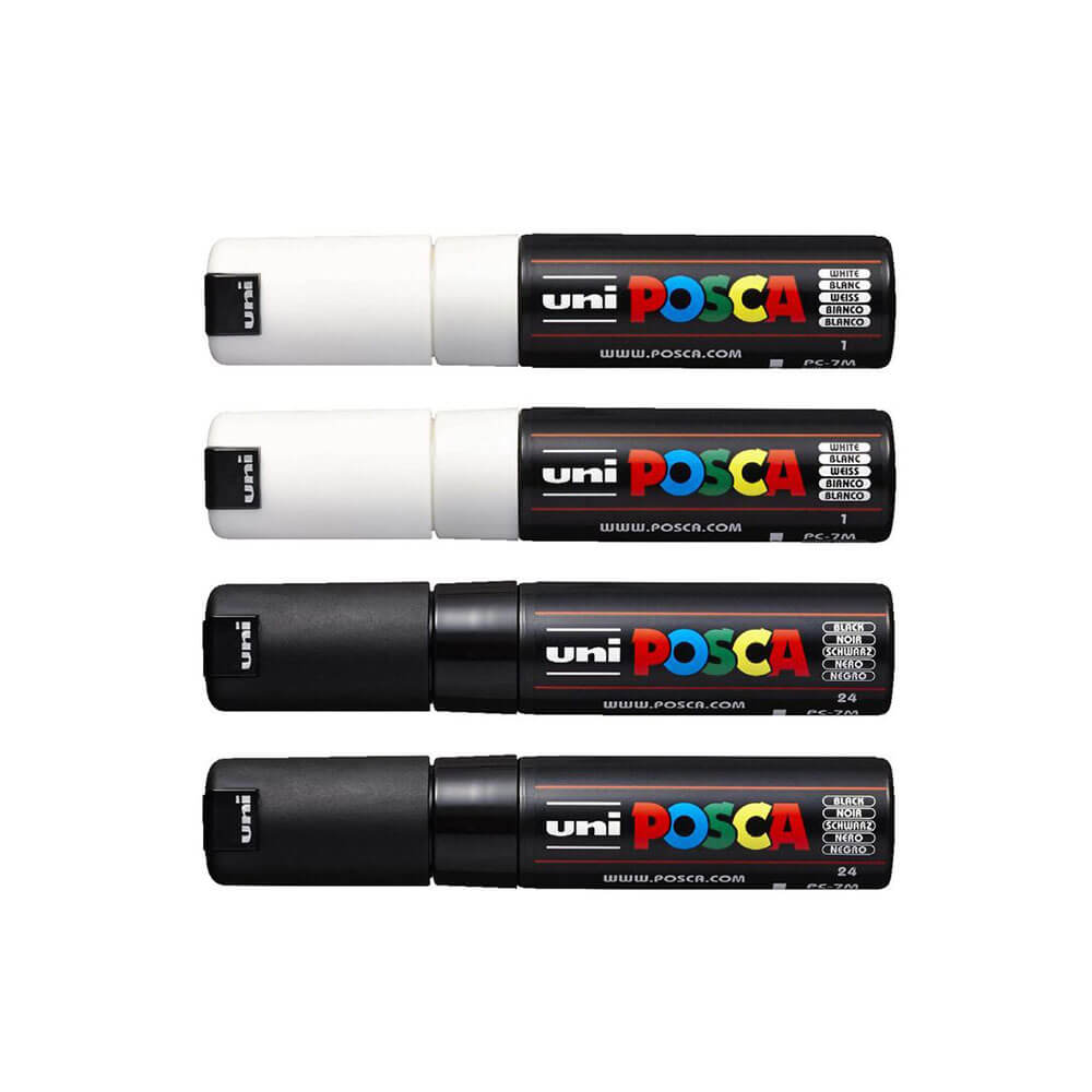 Uni Posca 8mm Tip Marker blandad (4PK)