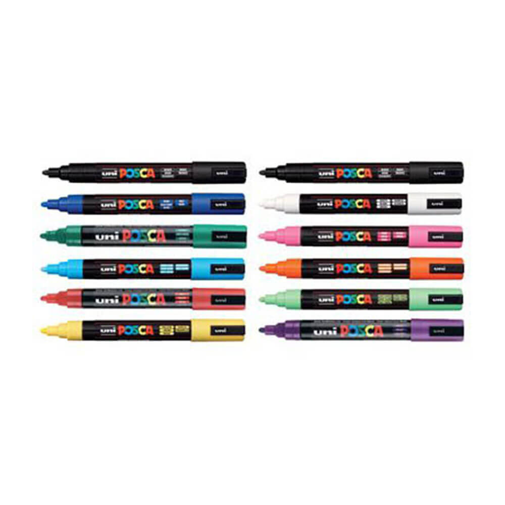 Marcadores de punta de bala uni posca (12pk)