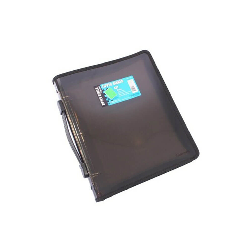 Foldermate Zippered Binder with Handle 3 O-Ring A4 (Smoke)