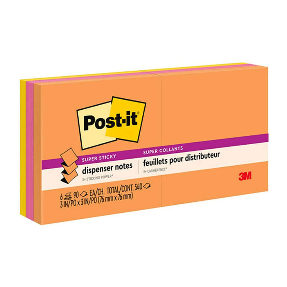 Note pop-up post-it super-appiccicose 76x76mm (6pk)