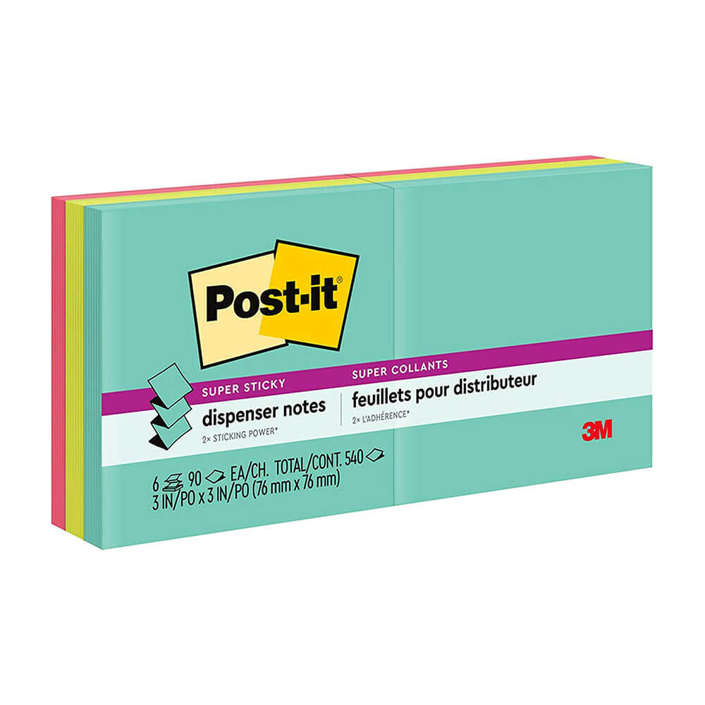 Post-it Super Sticky Pop-Up Notes 76x76mm (6pk)