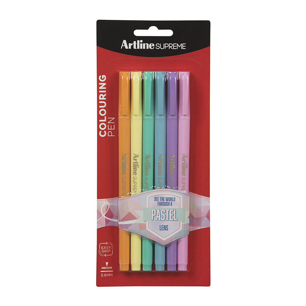 Artline Supreme Fineline Pen 0.6 mm (6pk)