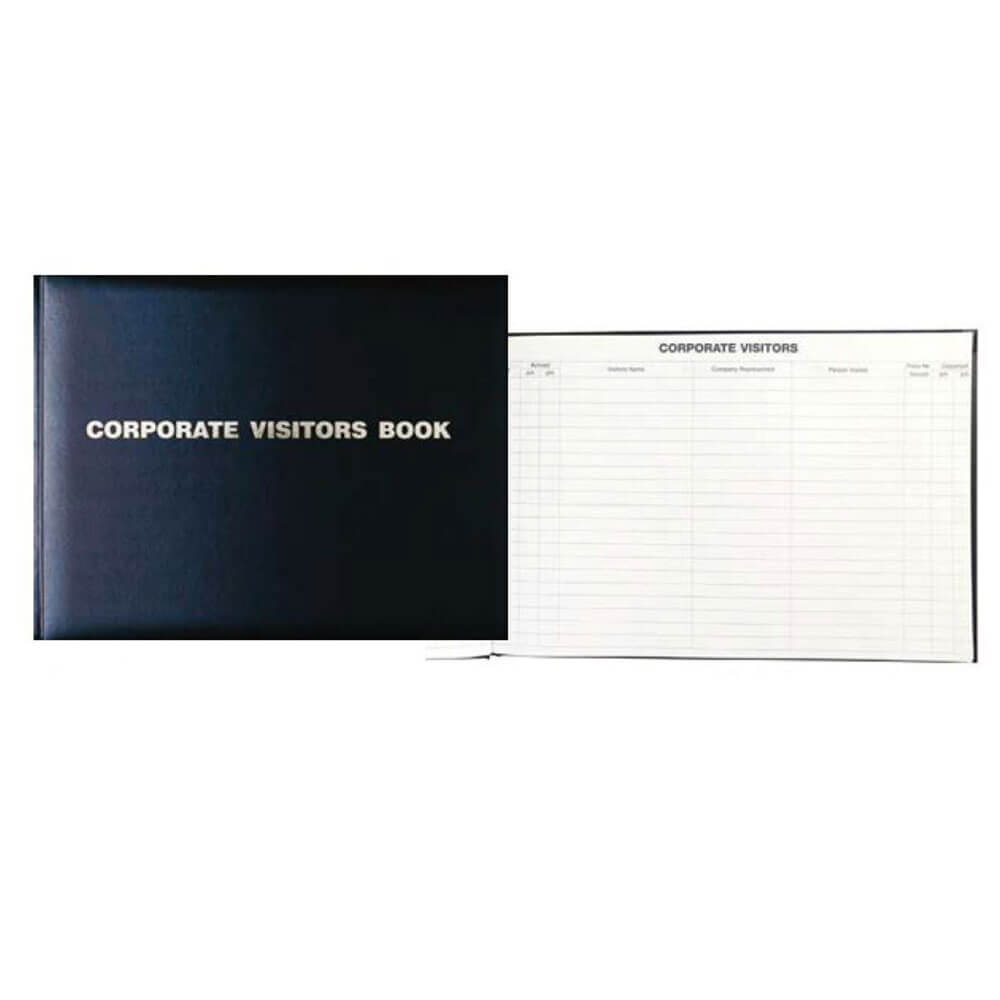 Debden Corporate Visitors Book 300x200mm Black (192 pages)