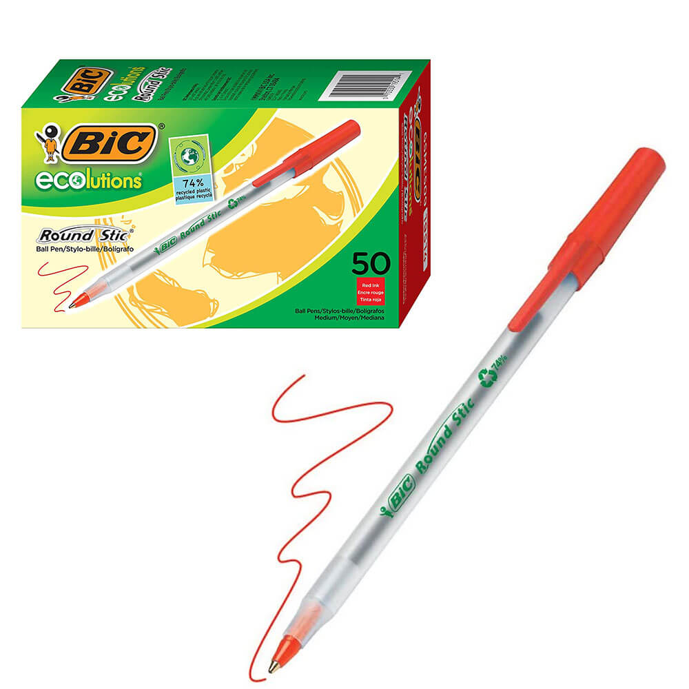 BIC Ecolutions Round Stic Ballpenn Penn 1.0mm 50pk