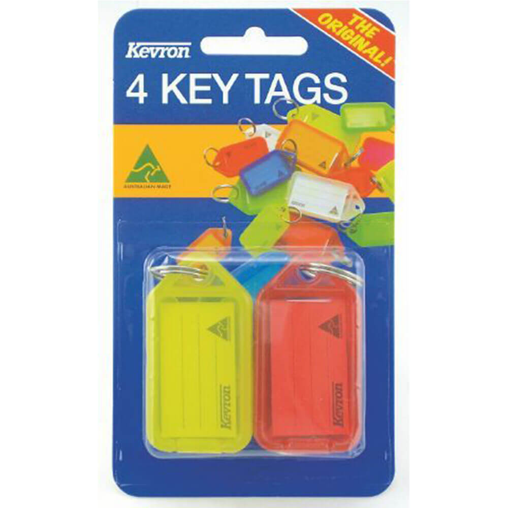 Kevron Key Tags 4pk (56x30mm)