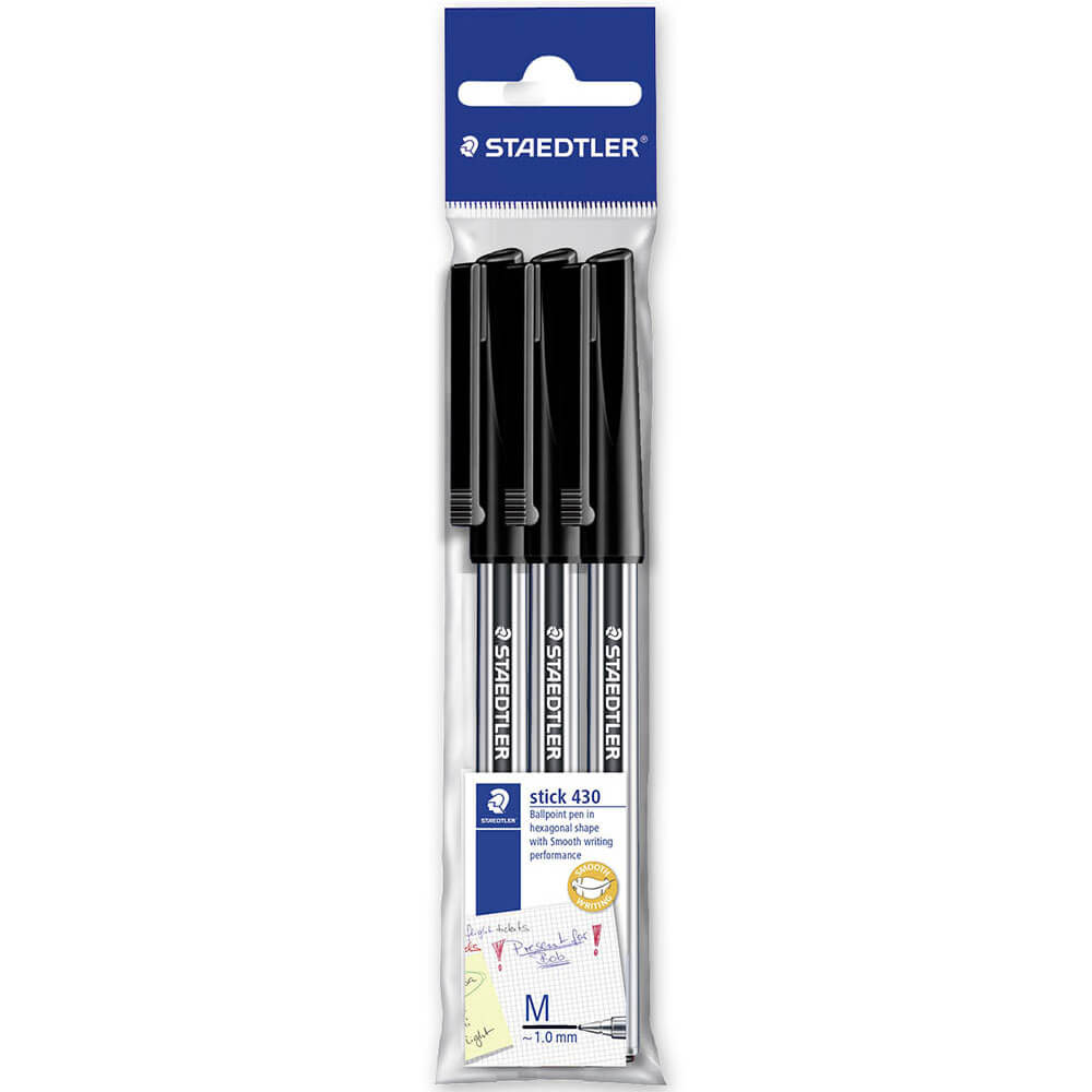 Staedtler Stick Ballpoint Pen 3pk