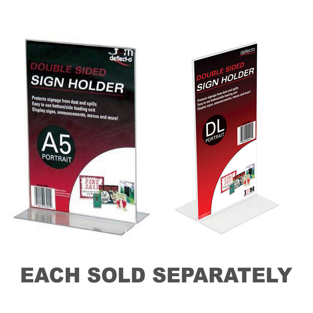 Deflecto Portrait Double Sided Stand Up Sign Holder