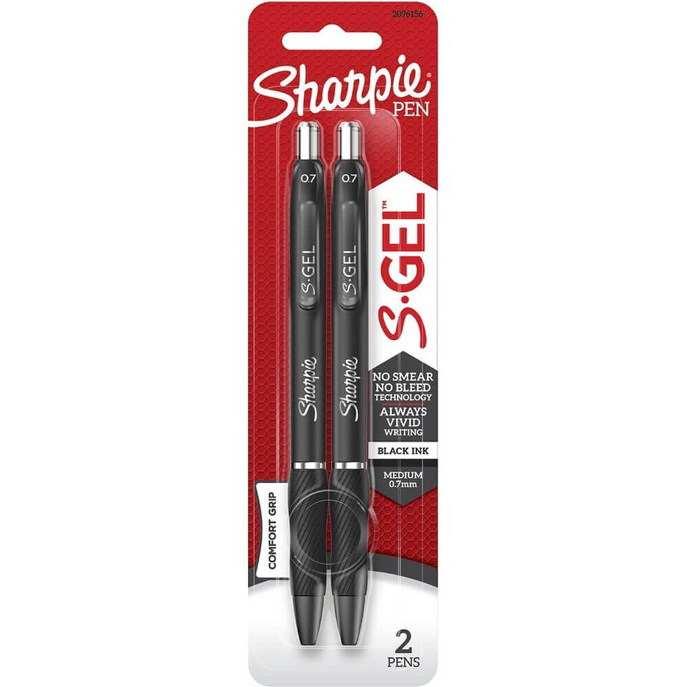 Sharpie S-Gel uttrekkbar pennemedium 0,7mm (2pk)