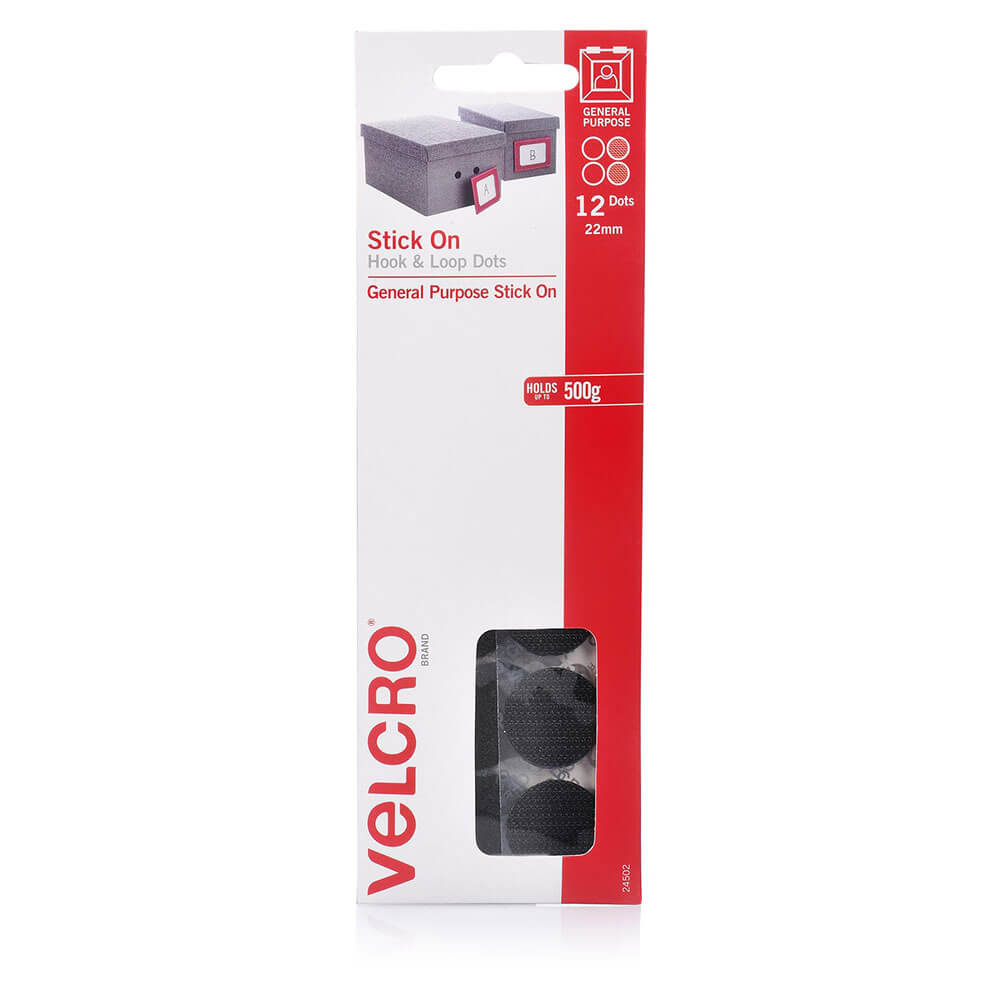 Velcro Stick en puntos de gancho y bucle 22 mm (12pk)