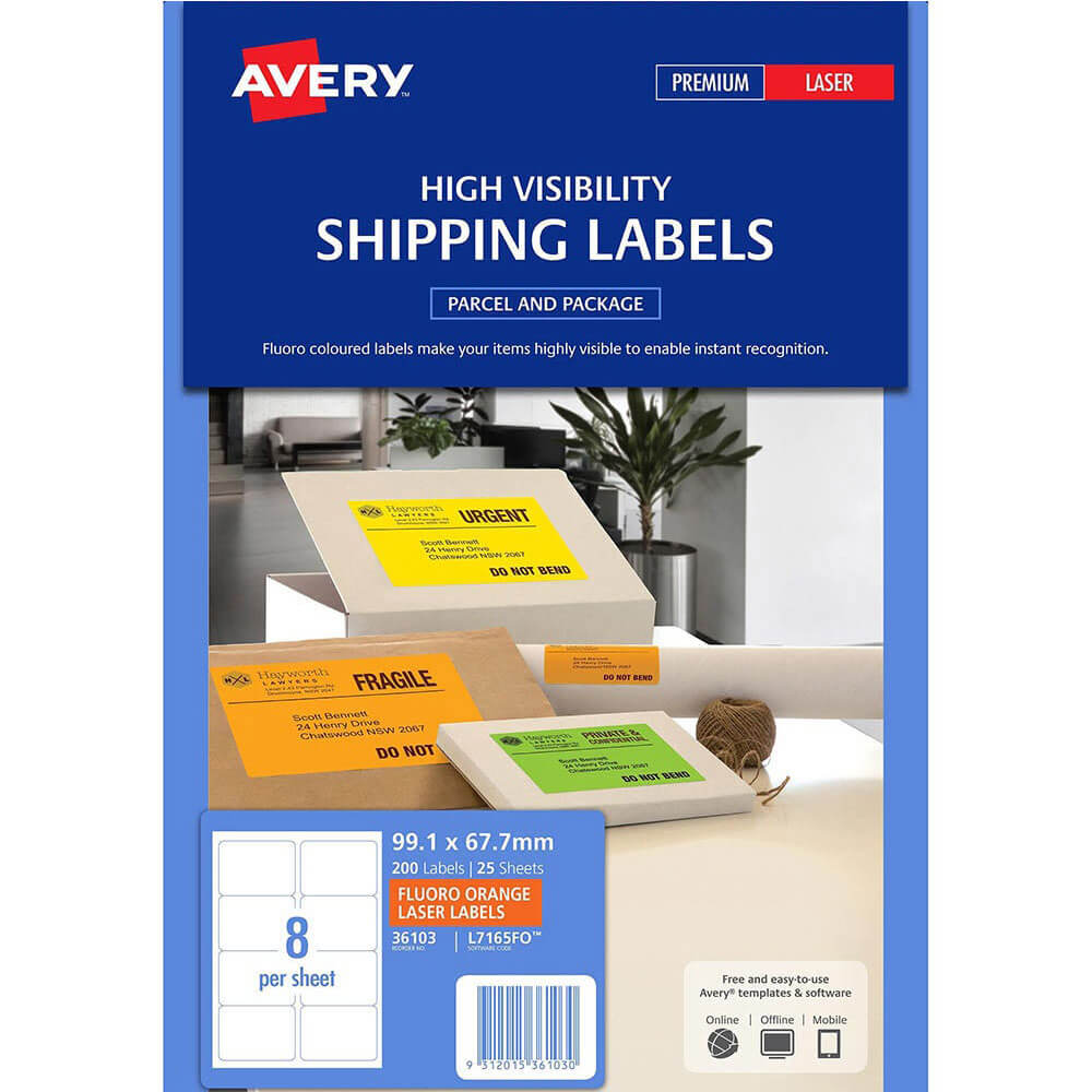 Avery High Vissibility Versandetiketten