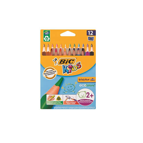 BiC Kids Evolution Coloured Pencils (12pk)