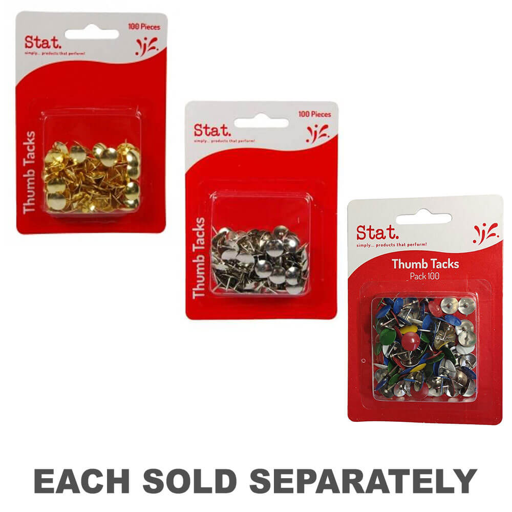 Stat Thumb Tacks Drawing Pins (100pk)