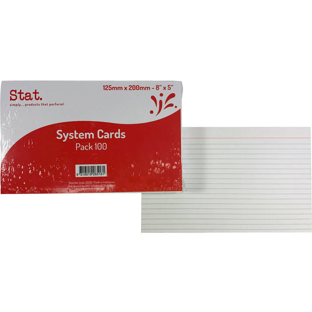 Tarjetas del sistema gobernadas por estadísticas 100pk (blanco)