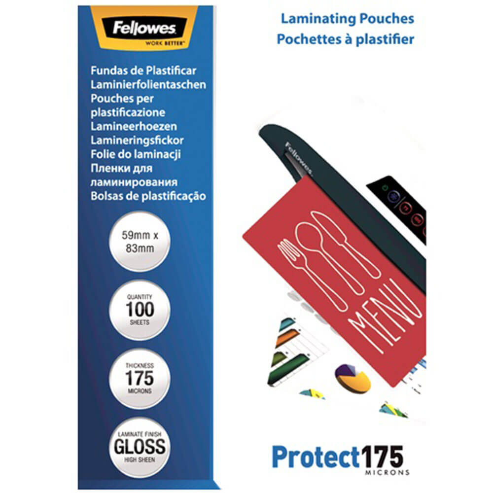 Fellowes laminering af poser 175 mikron (100pk)