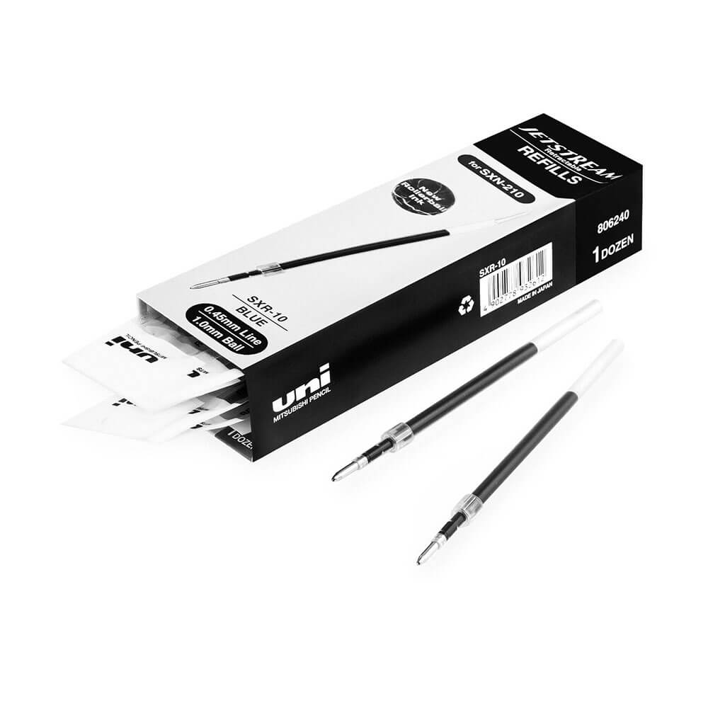 Uni JetStream Rutractable Pen Refills 1mm (boks med 12)