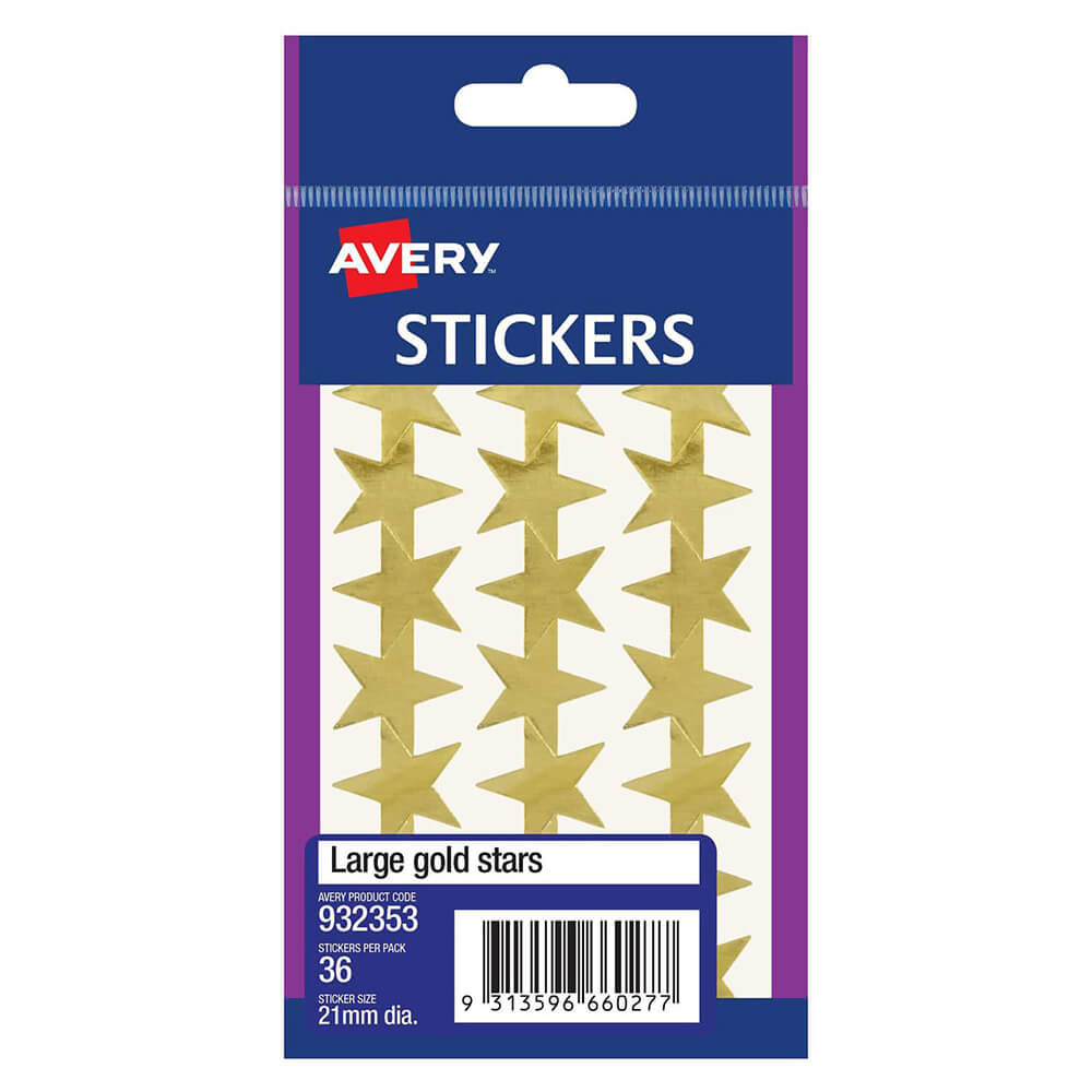 Avery F/P Gold Stars Label (pakke med 10)